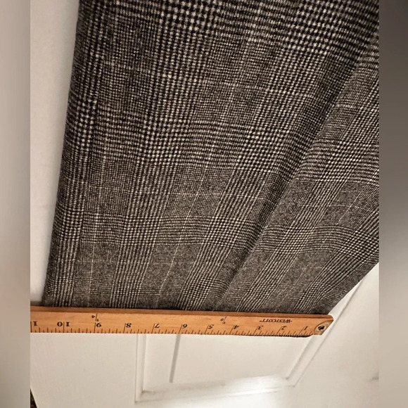 WORTH New York NWT WOOL Stretch Plaid Pants 8 BLACK CREAM HOUSTON Straight Leg - Picture 14 of 14